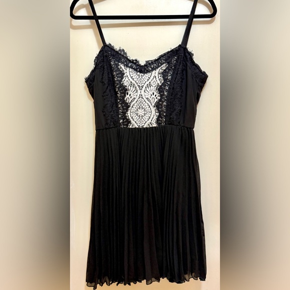 Lily Rose Dresses & Skirts - Lily Rose a Black & White Dress with Lace Detail & Accordion Skirt (VGUC)